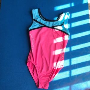 Freestyle pink and blue with gems leotard